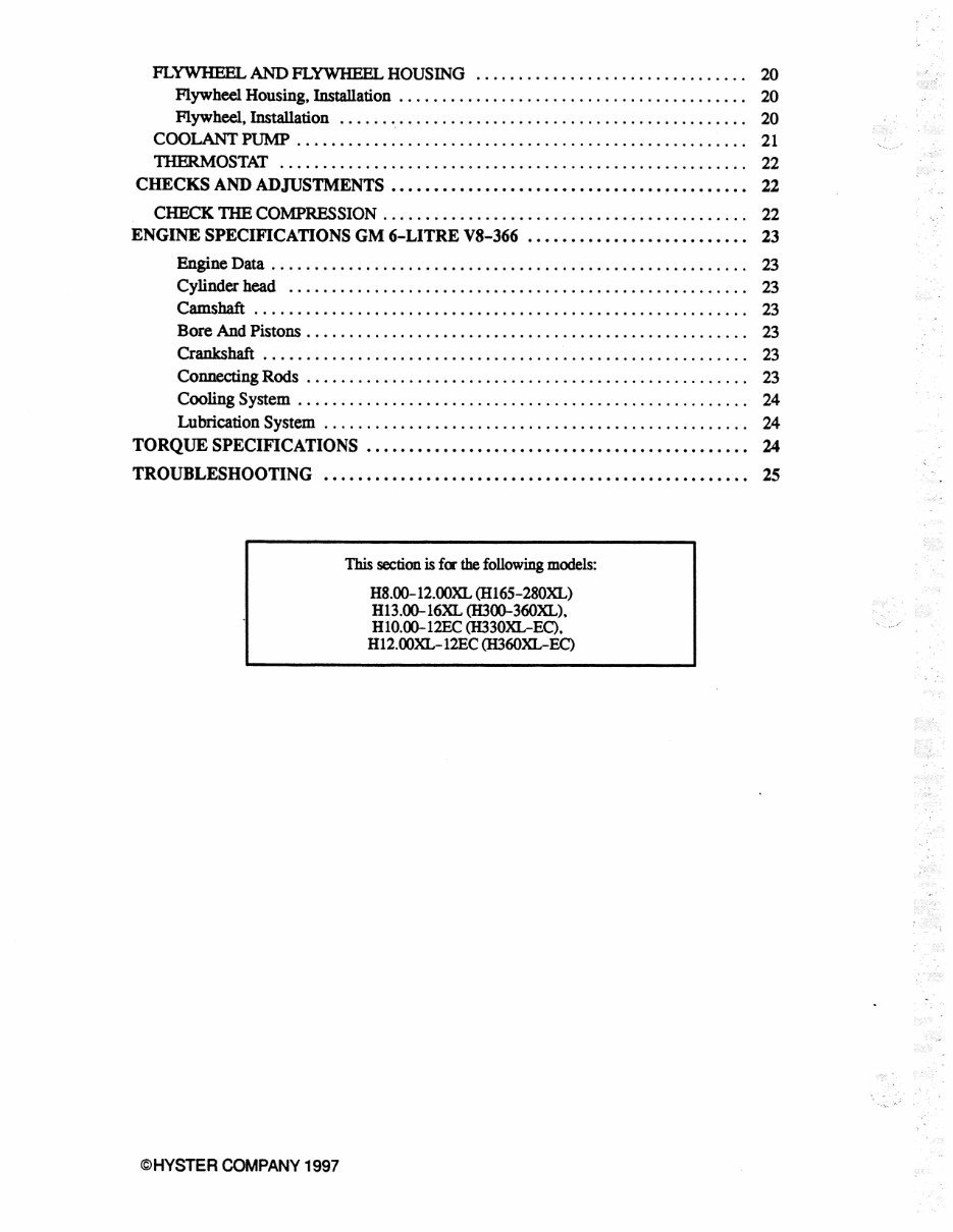 HYSTER Challenger C019 (H300XL, H360XL, H330XL-EC, H360XL-EC) Forklift Service Repair Manual + Parts Manual preview img 4
