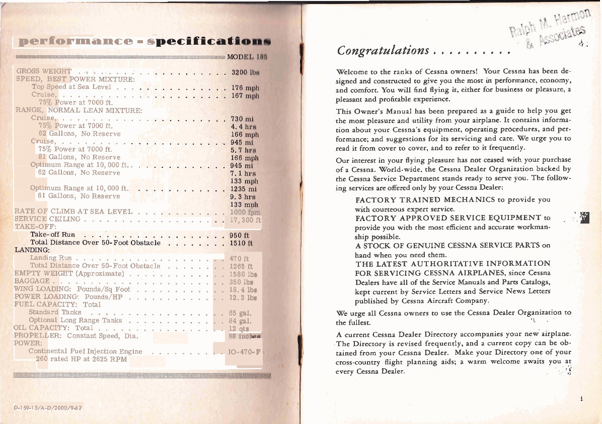 Cessna 185 Skywagon POH owners manual aircraft preview img 2