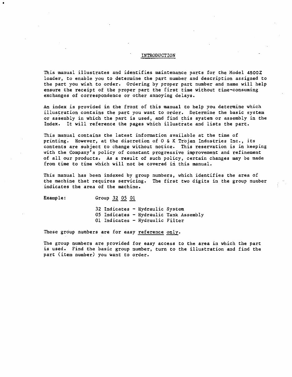 TROJAN LOADERS L45-4500Z-TB126 Parts Manual preview img 3