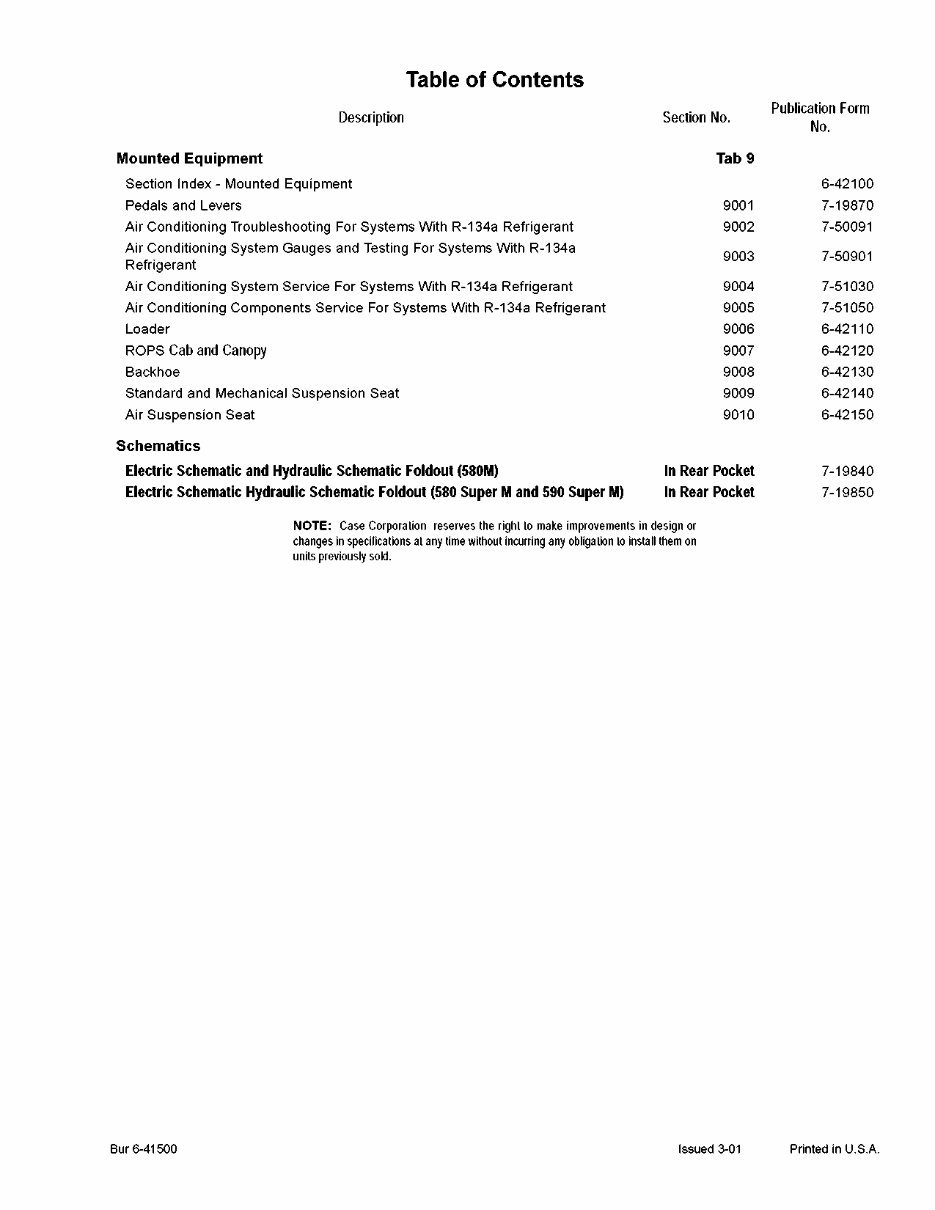 Case M Series Backhoe Loaders (580M/580 Super M/590 Super M) OEM Service & Repair Manual preview img 3