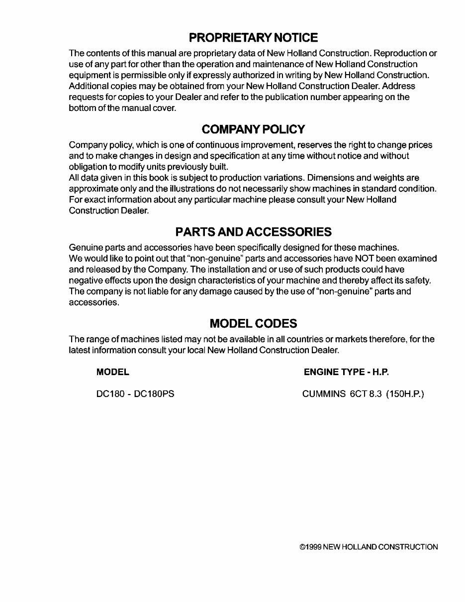 New Holland CE DC180 Service Manual preview img 3
