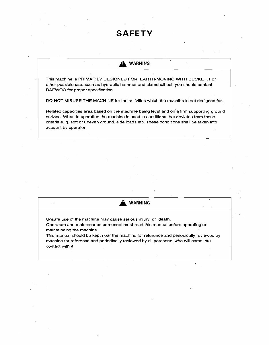 Daewoo Doosan DH130-2 Operator's Manual preview img 6