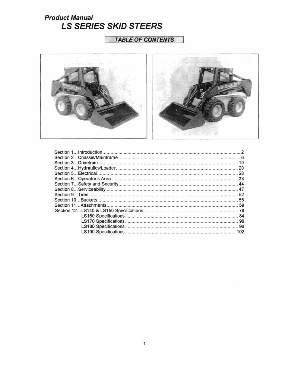 New Holland LS160, LS170, LS180, LS190 Operators Manual preview img 3