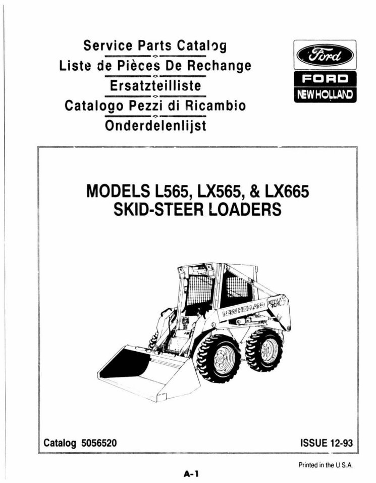 New Holland L565, LX565, LX665 Parts Catalog preview img 1