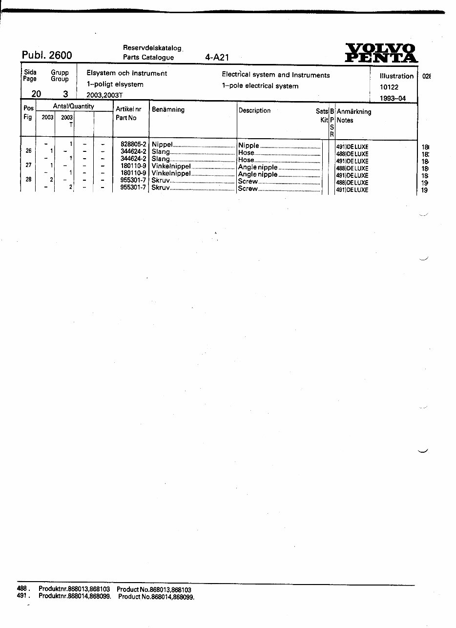 Volvo Penta KAD32P, TAMD42WJ-A, KAD43P-A, KAMD43P, KAMD43P-A, KAMD43P-B, KAD44P, KAD44P-B, KAD44P-C, KAMD44P-A, KAMD44P-C, KAD300-A, KAMD300 Parts Manual preview img 1