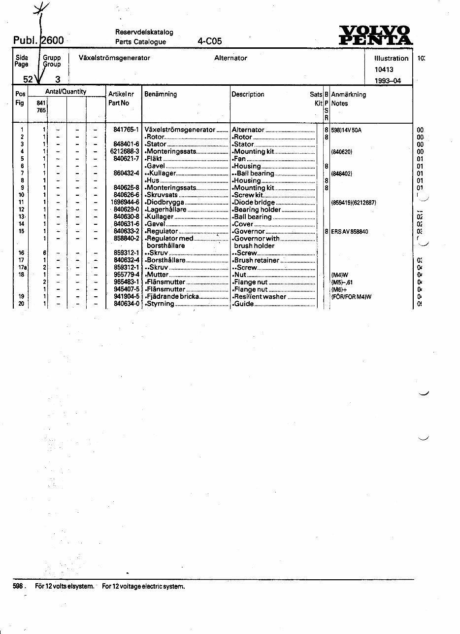 Volvo Penta KAD32P, TAMD42WJ-A, KAD43P-A, KAMD43P, KAMD43P-A, KAMD43P-B, KAD44P, KAD44P-B, KAD44P-C, KAMD44P-A, KAMD44P-C, KAD300-A, KAMD300 Parts Manual preview img 4