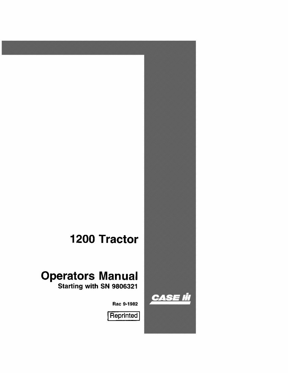 Case IH 1200 Operators Manual | eManualOnline