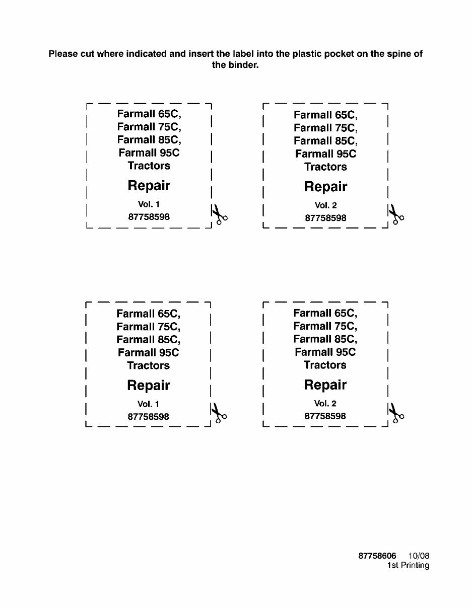 Case IH Farmall 65C, Farmall 70, Farmall 75C, Farmall 75N, Farmall 80 Service Manual preview img 1