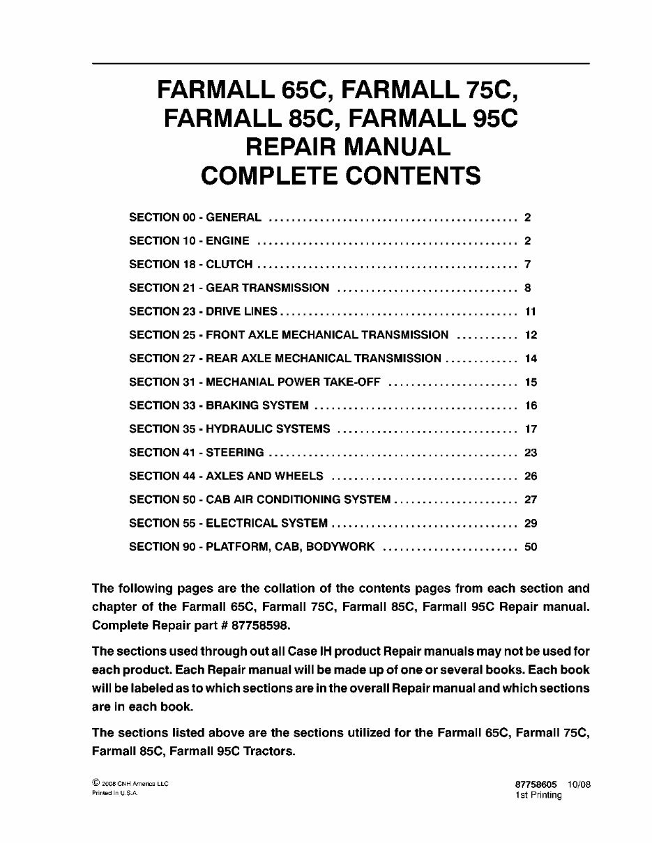 Case IH Farmall 65C, Farmall 70, Farmall 75C, Farmall 75N, Farmall 80 Service Manual preview img 3