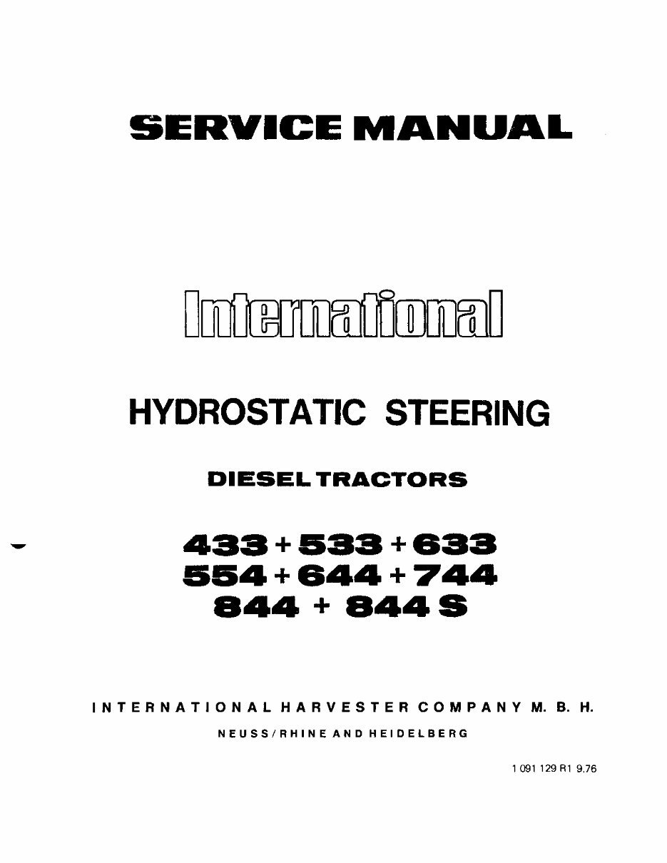 IHC Werkstatthandbuch Fahrgestell Traktor 433 533 633 733 und 433 533 633 733 V+E Versionen IHC Werkstatthandbuch Fahrgestell Traktor 433 533 633 733 und 433 533 633 733 V+E Versionen