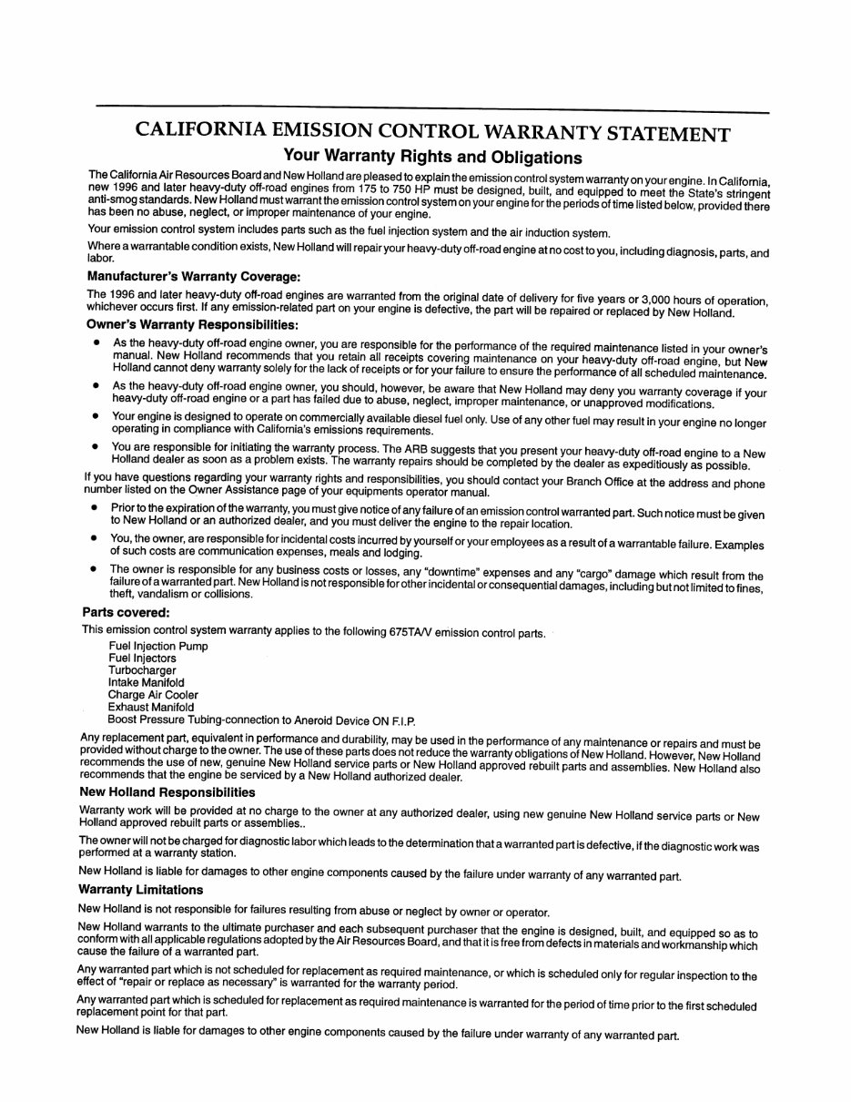 New Holland 9282, 9482, 9682, 9882 Operators Manual preview img 5