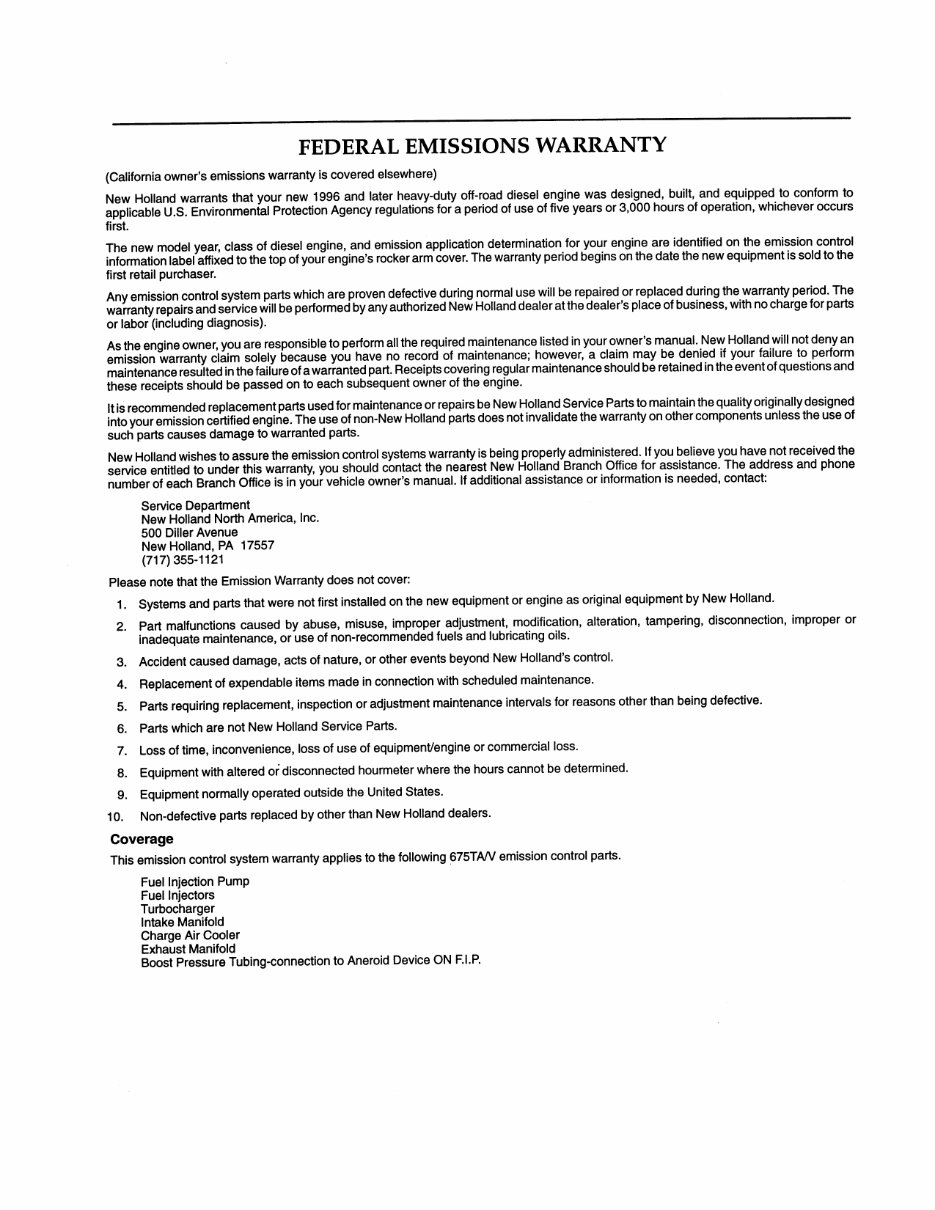 New Holland 9282, 9482, 9682, 9882 Operators Manual preview img 6