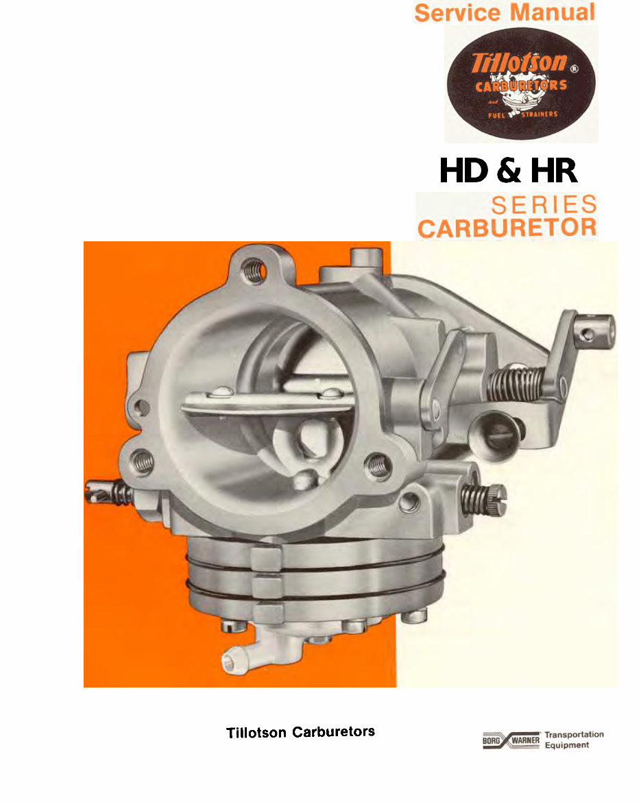 Tillotson HD Series Carburetor Repair Service Manual - preview img 1