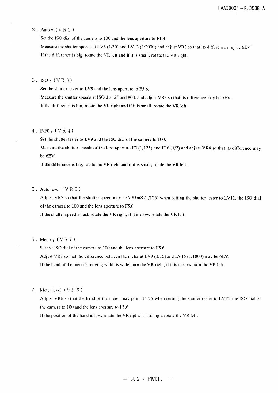 Nikon FM3A Repair Manual & Parts List preview img 4