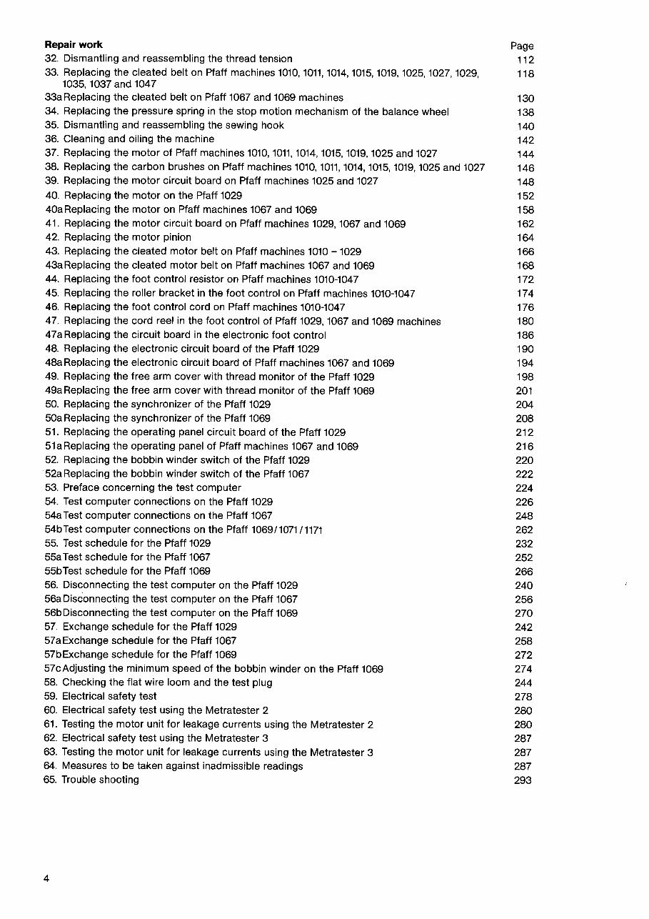 Pfaff 1025, 1027, 1029, 1035, 1037, 1047 Service Manual preview img 7