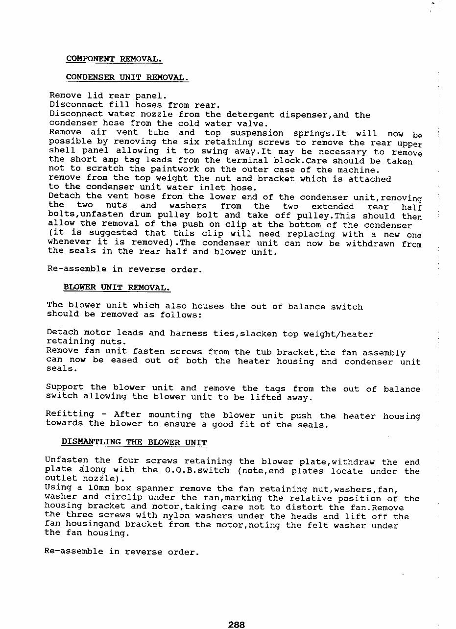 Service Manual HOOVER A8532-8598 CONDENSER WASHER DRYER preview img 4