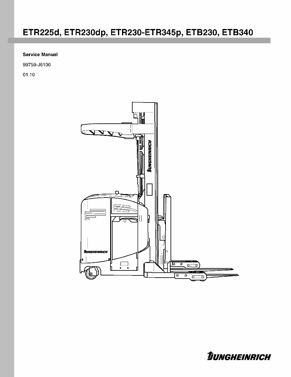 Jungheinrich Electric Reach Truck ETB230/340, ETR225/230/230D/230DP/235/340/340P/345/345P Workshop Service Manual preview img 1