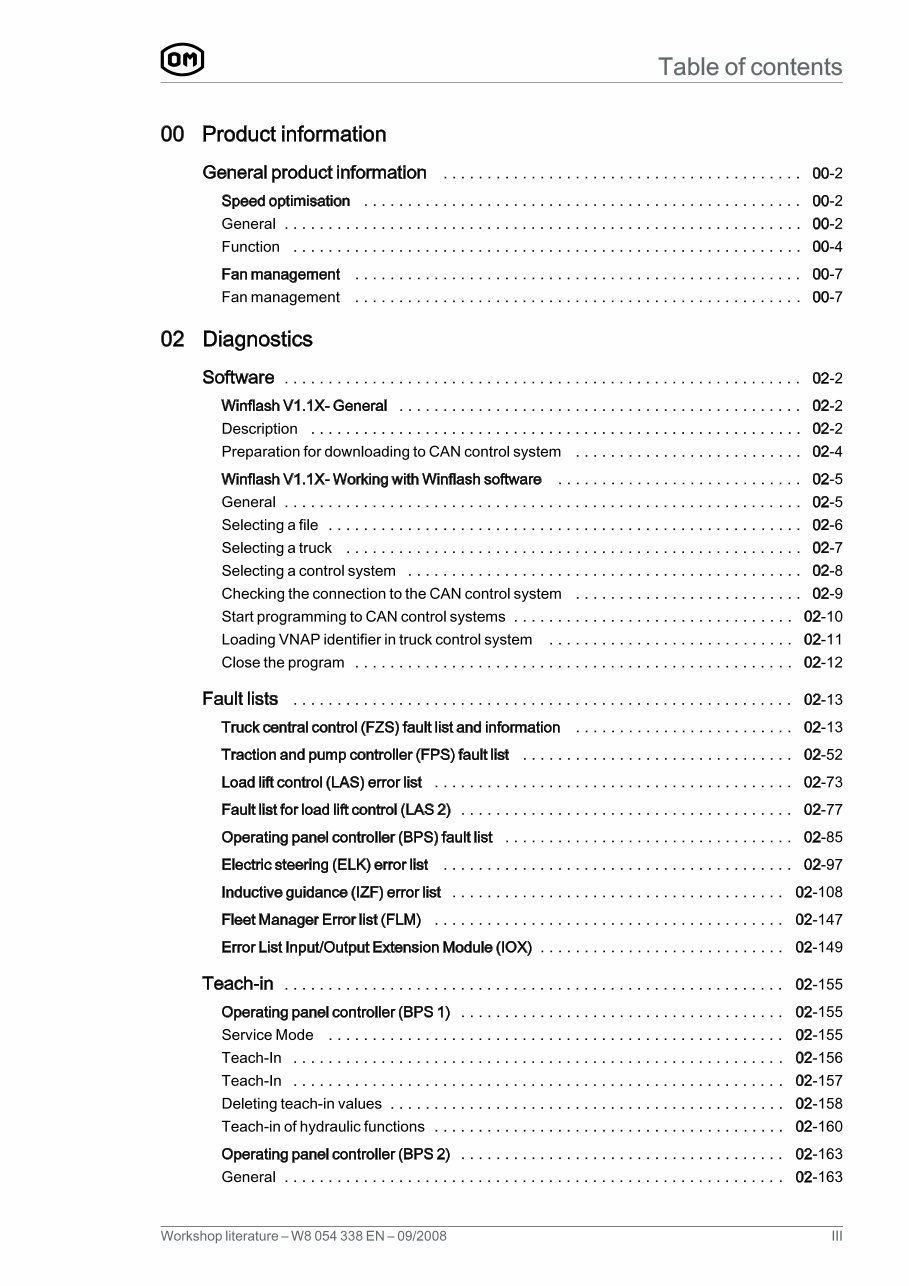 OM Series XNA XNAac Generation 1.2 80V Forklift Truck Service Repair Workshop Manual preview img 5
