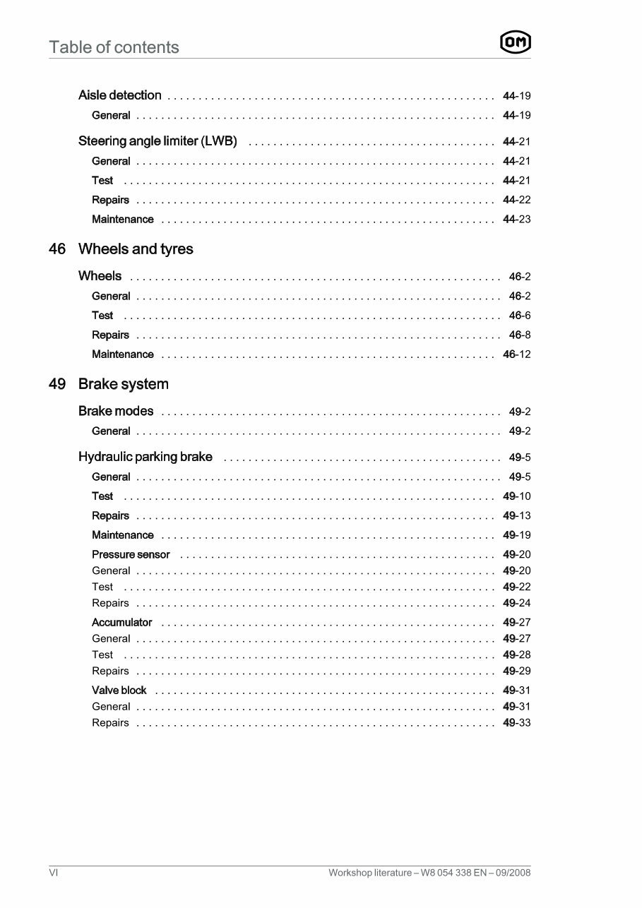 OM Series XNA XNAac Generation 1.2 80V Forklift Truck Service Repair Workshop Manual preview img 8