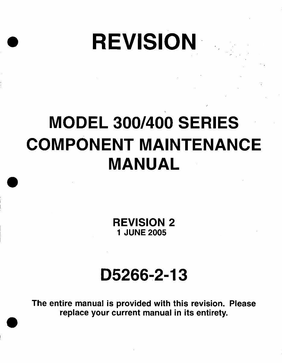 Cessna Component Maintenance Manual Model 300 400 preview img 1