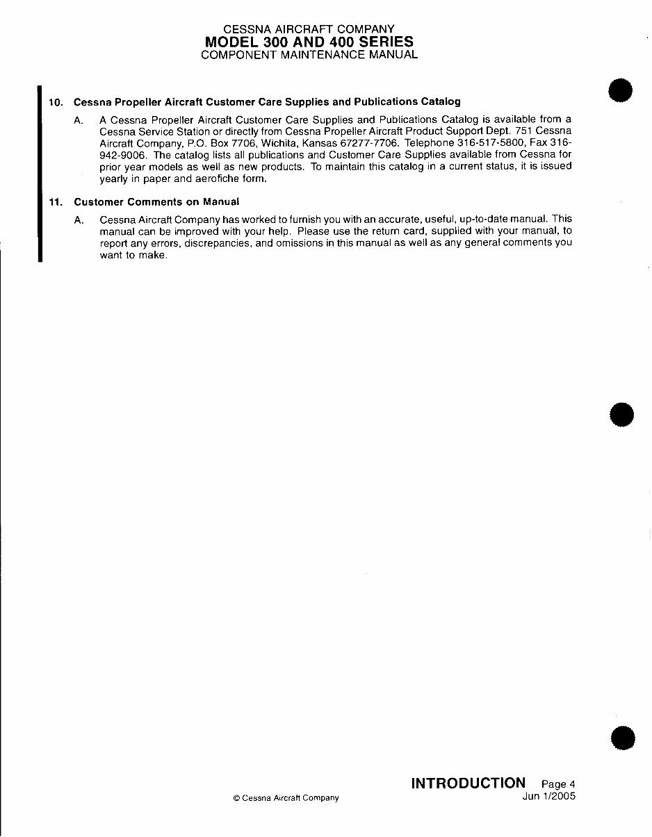 Cessna Component Maintenance Manual Model 300 400 preview img 10