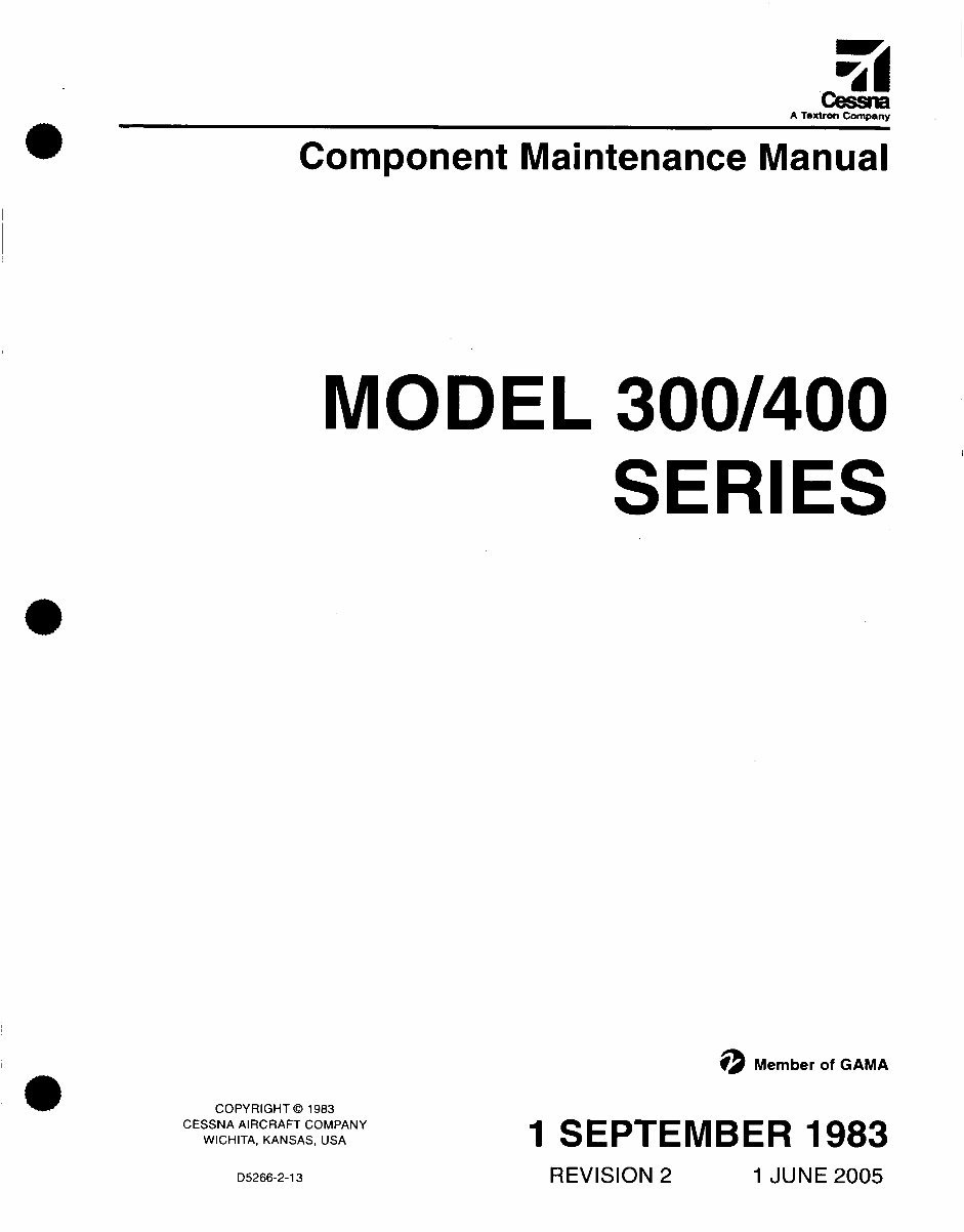 Cessna Component Maintenance Manual Model 300 400 preview img 2