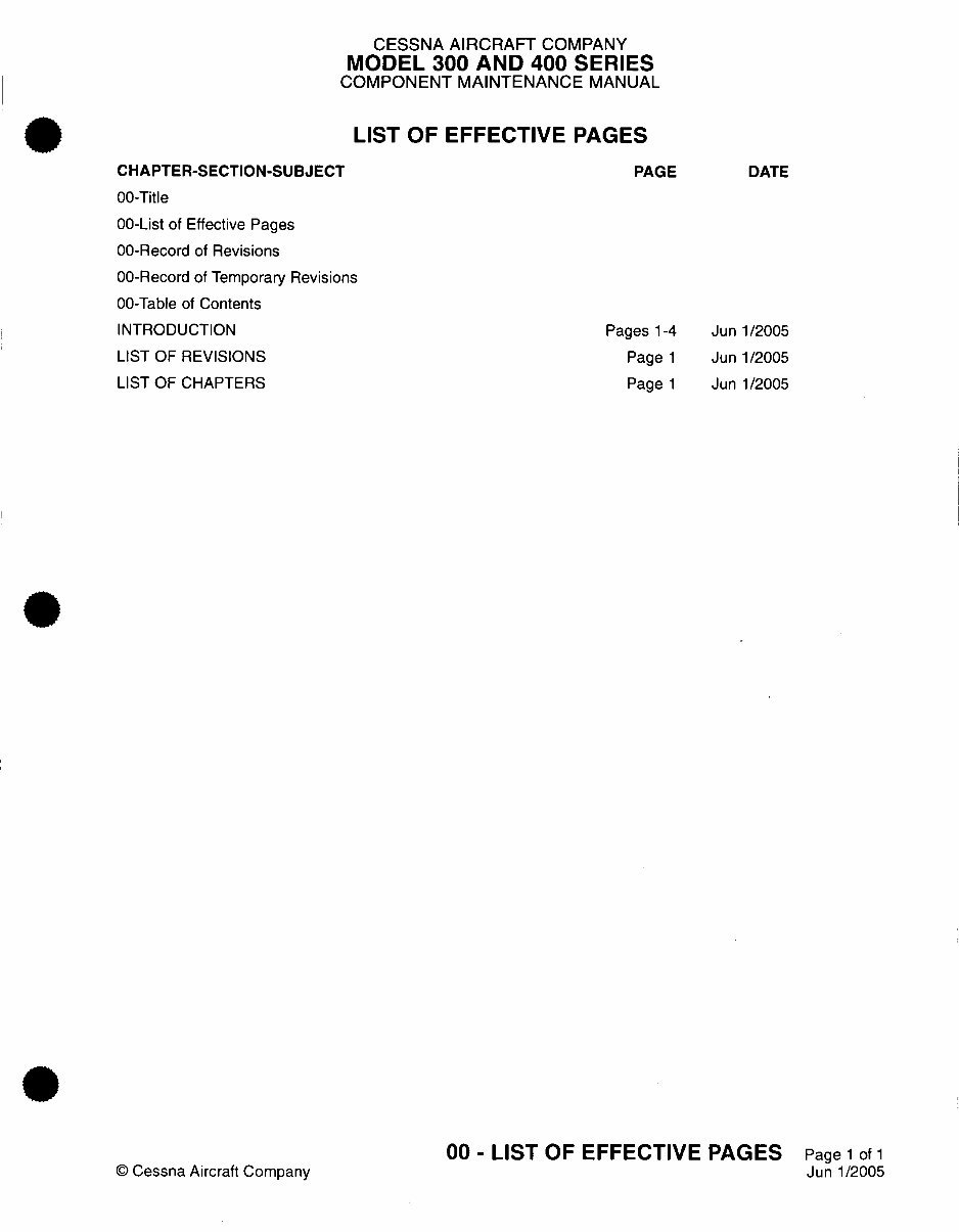Cessna Component Maintenance Manual Model 300 400 preview img 3
