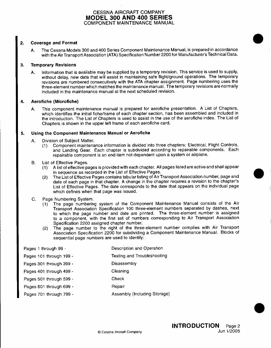 Cessna Component Maintenance Manual Model 300 400 preview img 8
