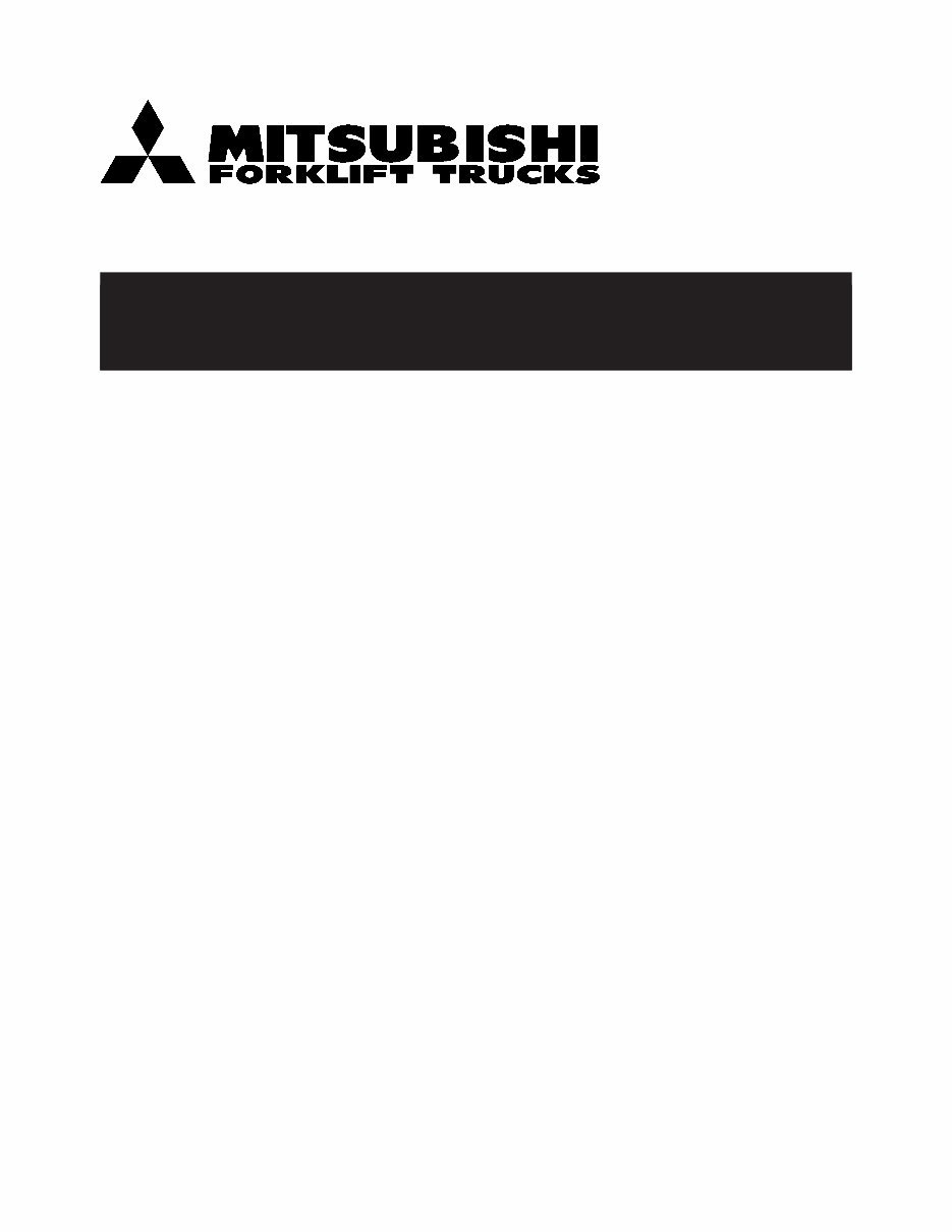 Mitsubishi Forklift Trucks FD80, FD90, FD100, FD115, FD135, FD150A Service Repair Manual preview img 1