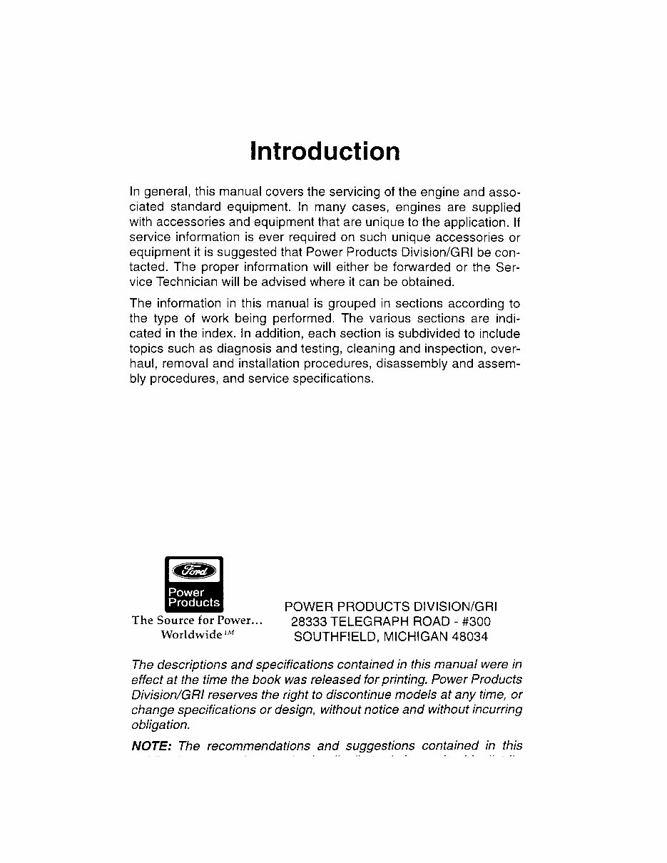 Ford VSG-411 and 413 service manual preview img 3