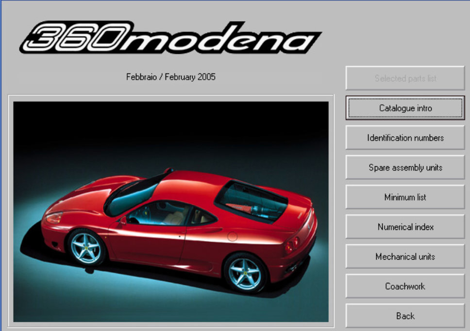 Ferrari 360 MODENA Parts manual with exploded views - preview img 1