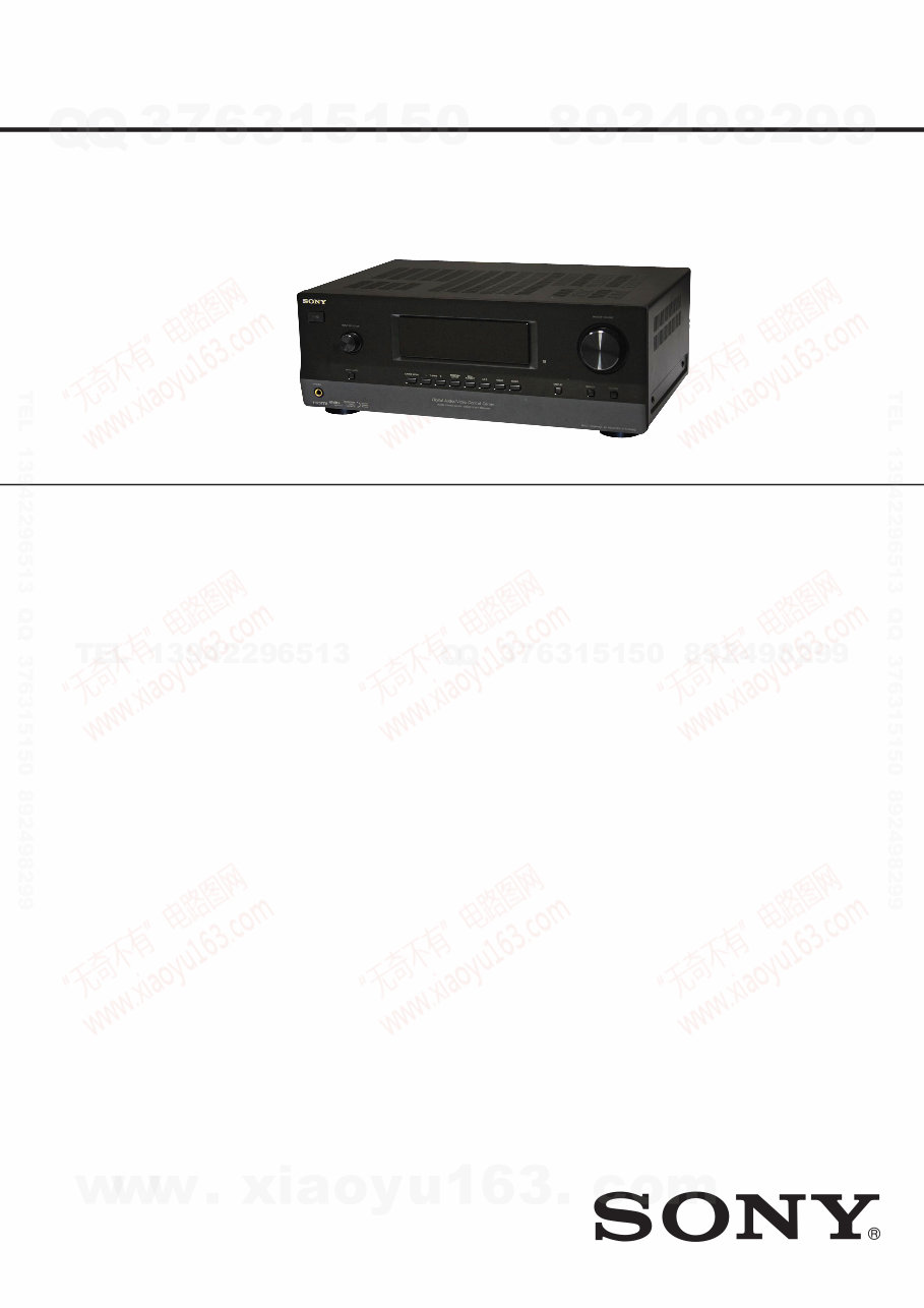 Sony STR-DH510 MULTI CHANNEL AV RECEIVER Service Manual preview img 1