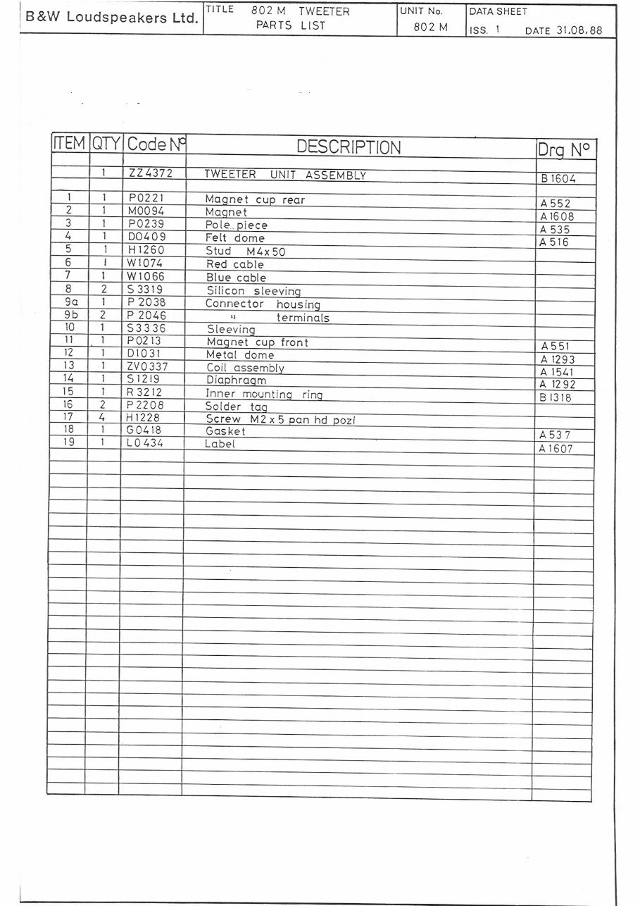 Bowers & Wilkins B&W-802-S2 , Matrix , Service Manual preview img 10