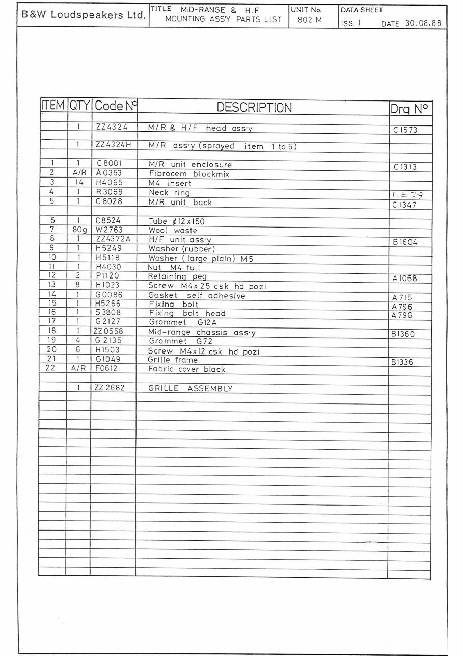 Bowers & Wilkins B&W-802-S2 , Matrix , Service Manual preview img 6