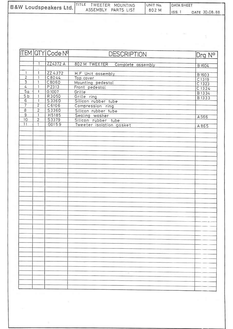 Bowers & Wilkins B&W-802-S2 , Matrix , Service Manual preview img 8