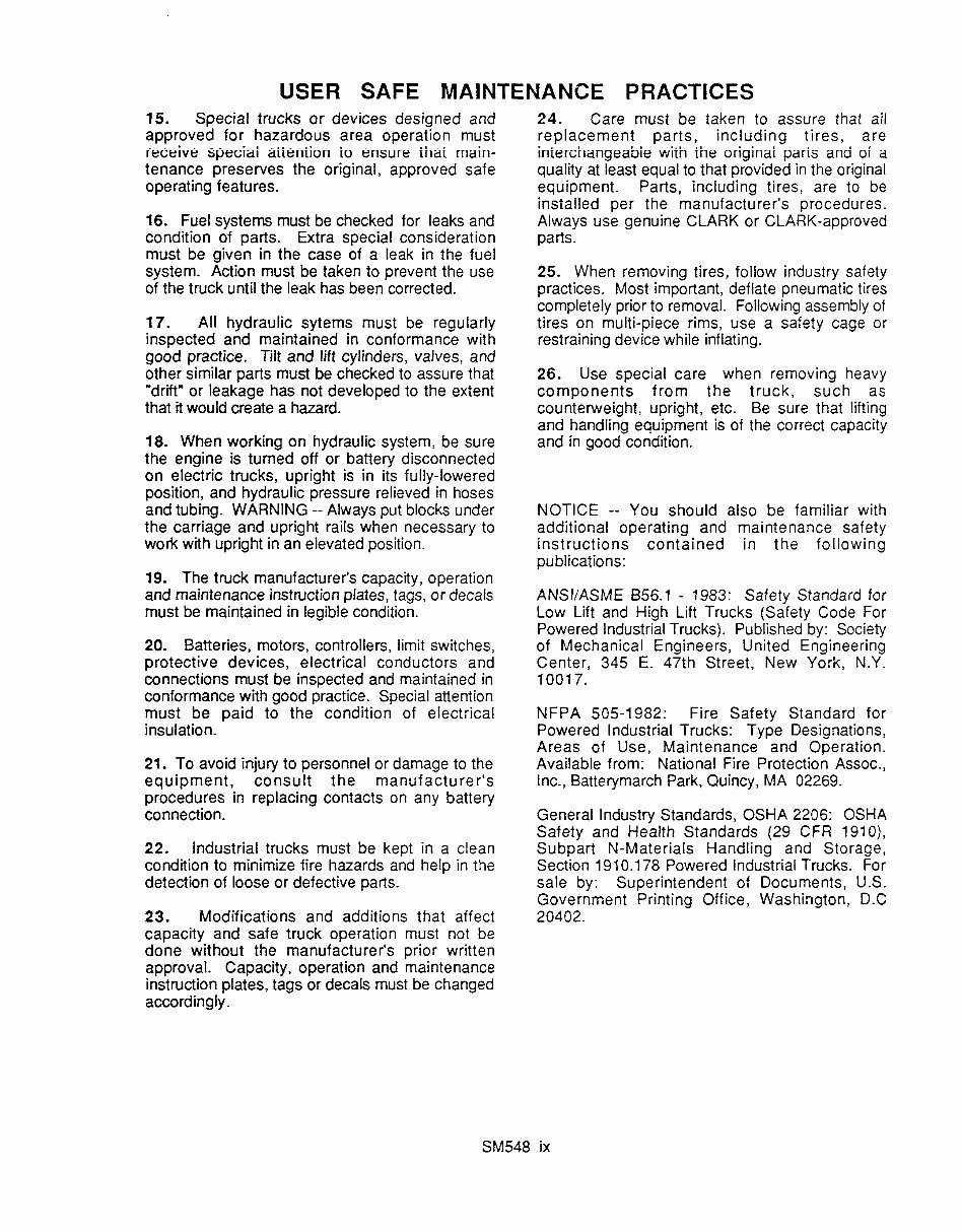 CLARK E357 Forklift Service Repair Manual preview img 10