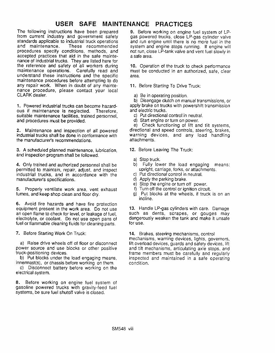 CLARK E357 Forklift Service Repair Manual preview img 9
