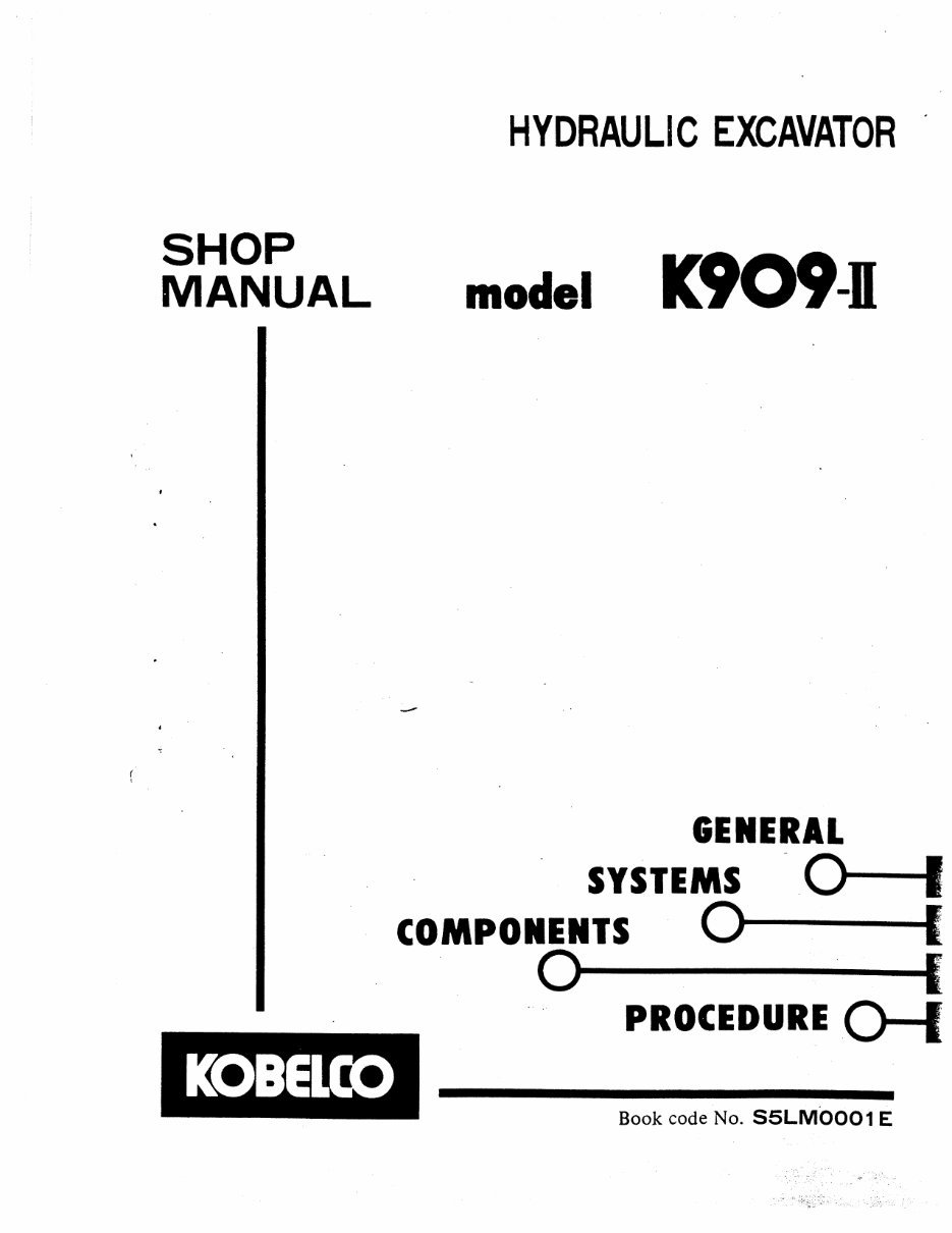 Kobelco K909 Service Manual preview img 2