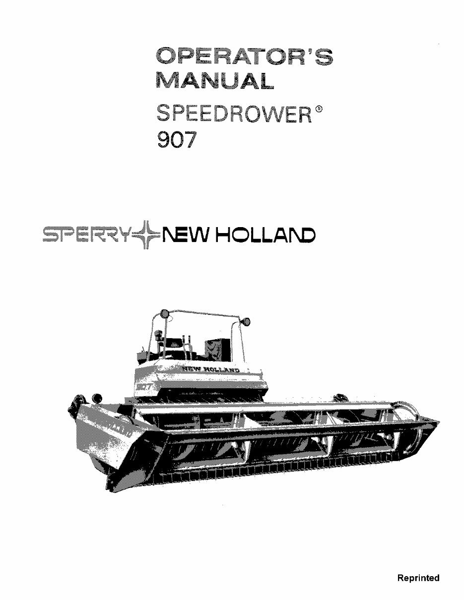 New Holland 907 Operators Manual preview img 1