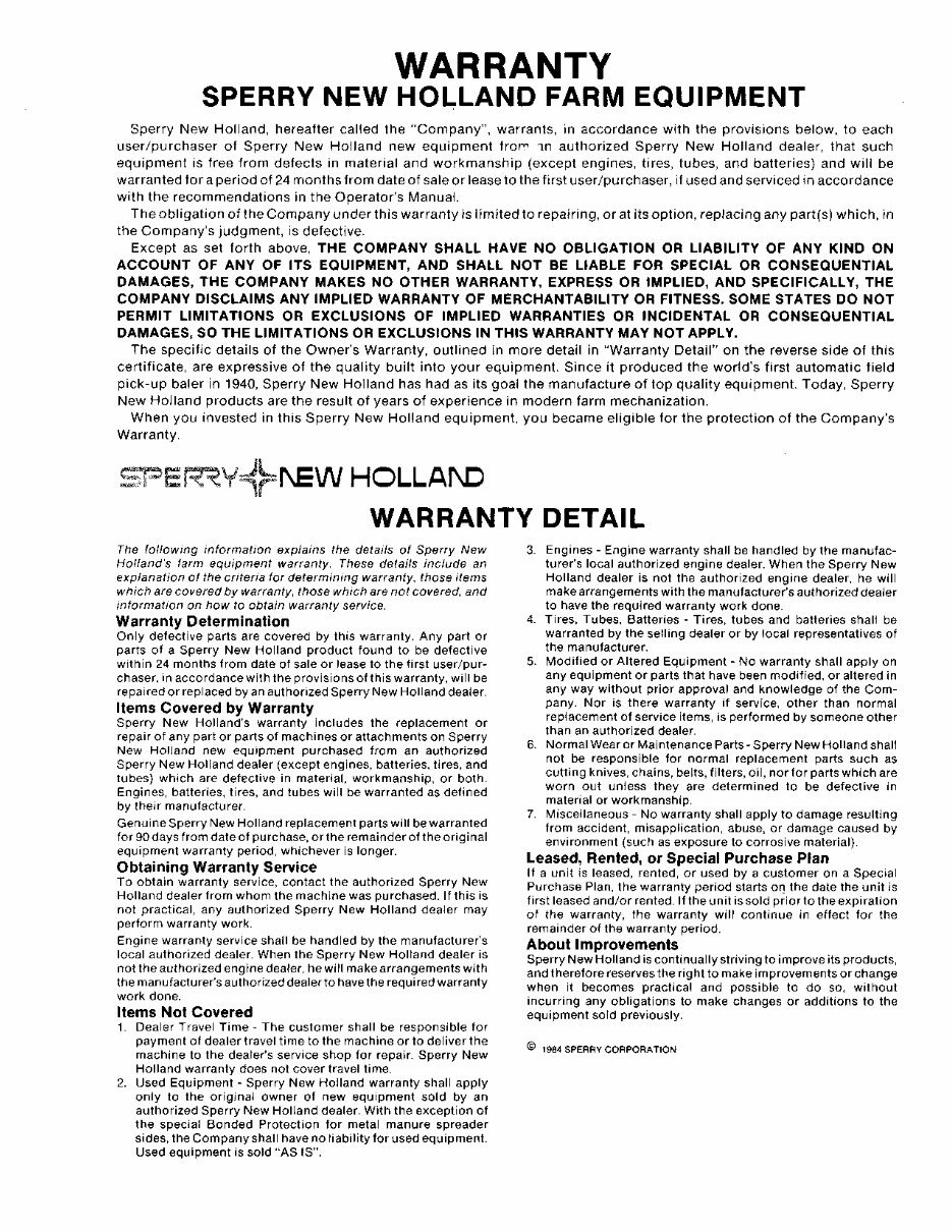 New Holland 907 Operators Manual preview img 3