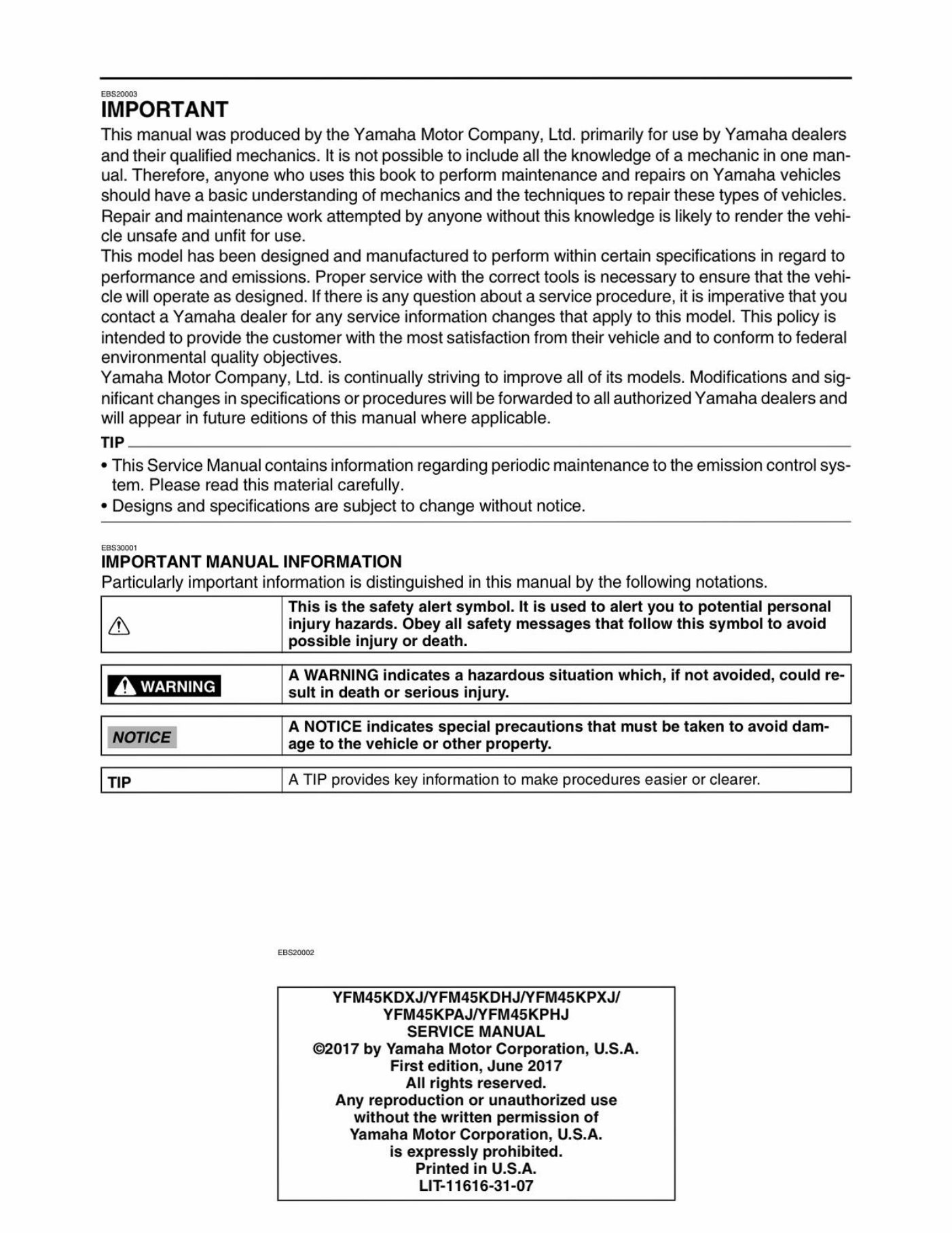 2024 Yamaha KODIAK 450 EPS Service & Repair Manual preview img 3