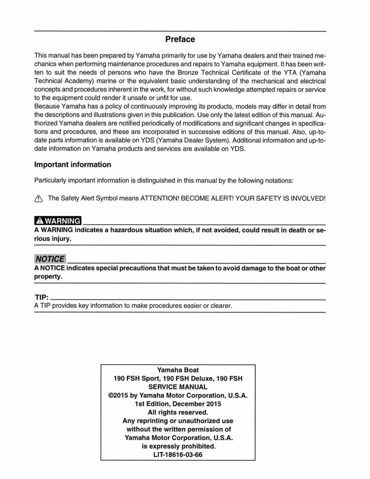 2016 Yamaha 190 FSH SPORT Service & Repair Manual preview img 2