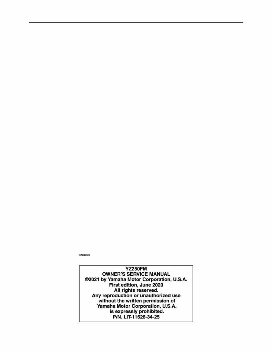 2021 Yamaha YZ250 Service & Repair Manual preview img 4