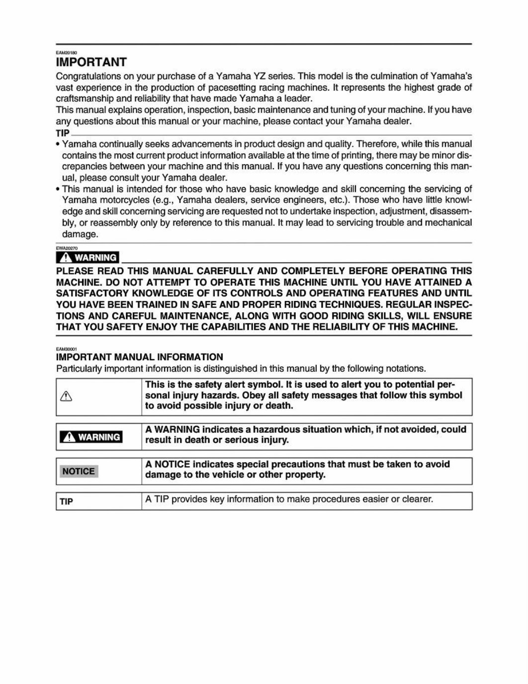 2021 Yamaha YZ250 Service & Repair Manual preview img 5