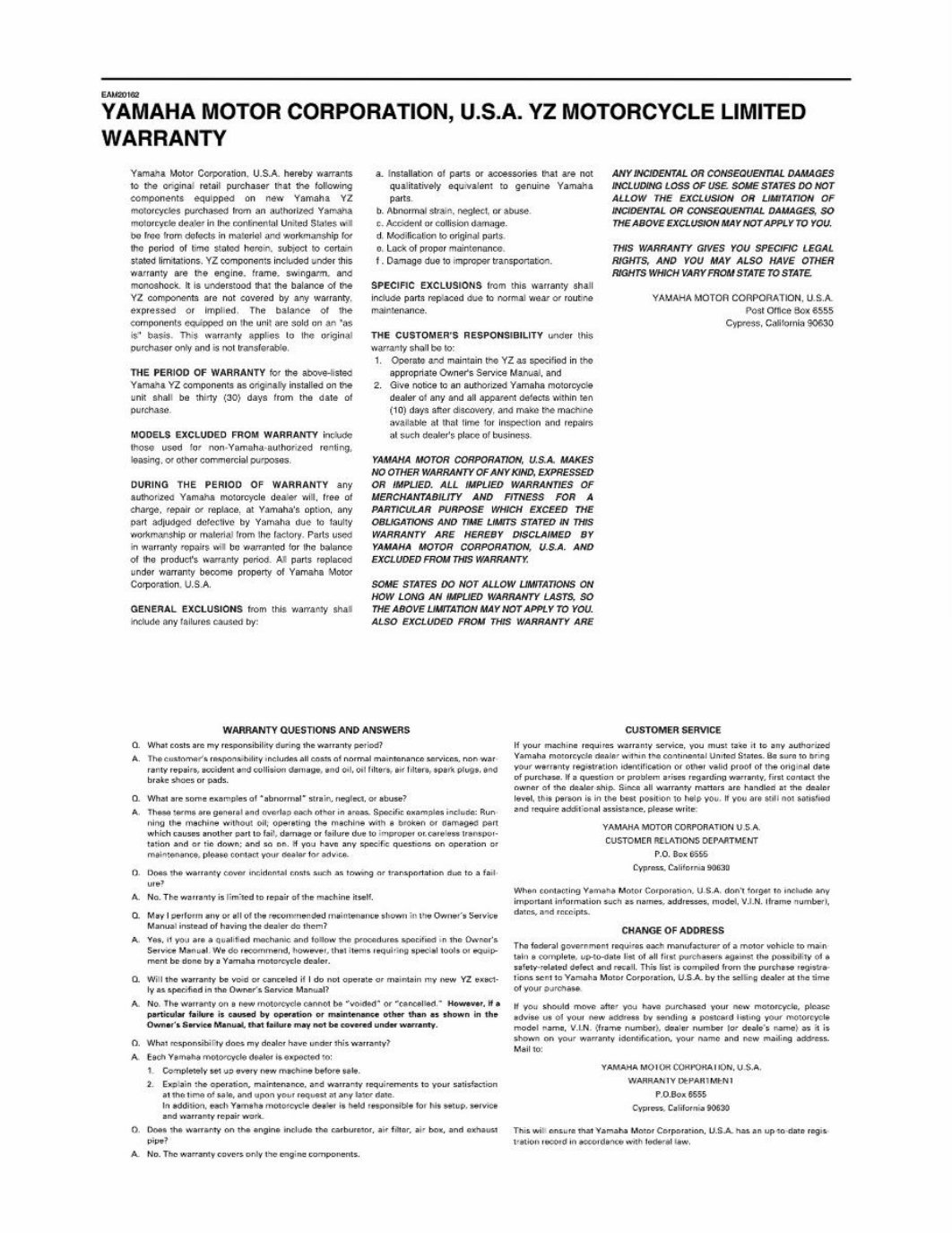 2021 Yamaha YZ250 Service & Repair Manual preview img 6