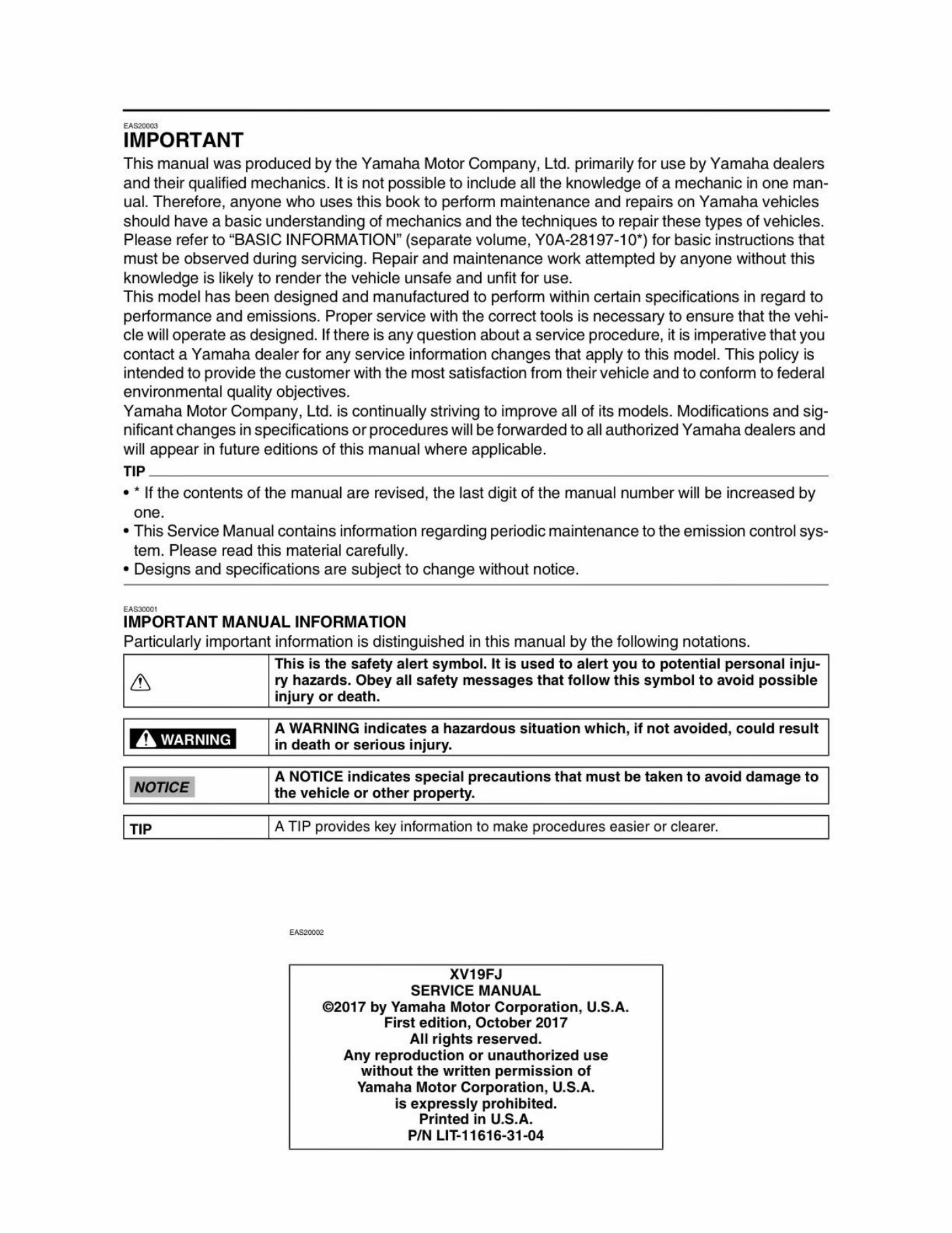 2018 Yamaha STAR VENTURE Service & Repair Manual preview img 3
