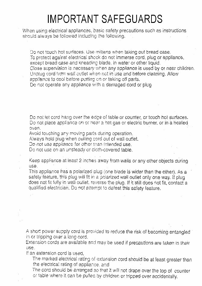 MK Mister Loaf Breadmaker Parts Model HB310 Instruction Manual Recipes preview img 2