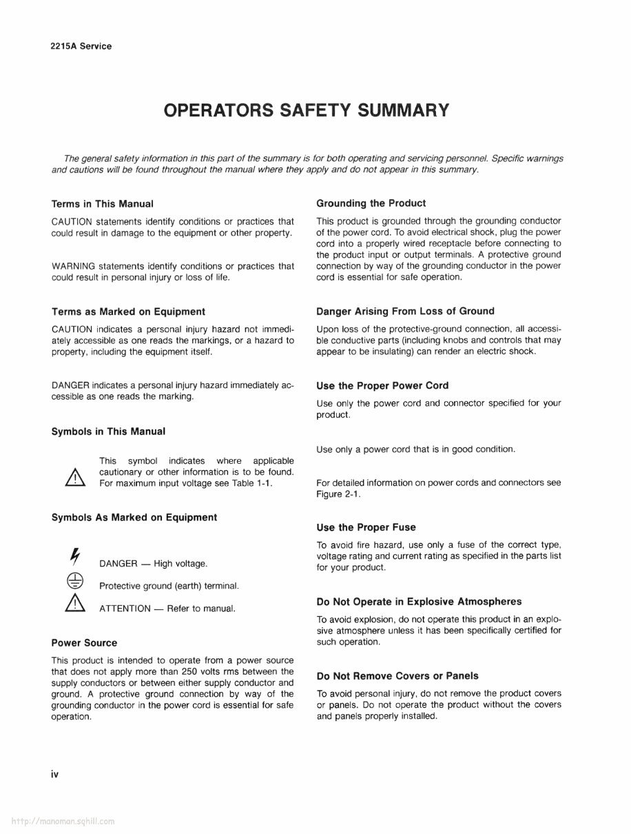 Tektronix 2215A Service Manual preview img 6