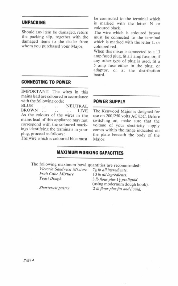 Kenwood Major A707 and A707A mixer Instruction and recipe manual preview img 5