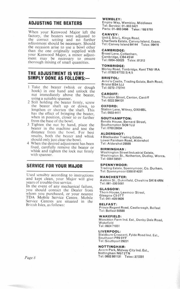 Kenwood Major A707 and A707A mixer Instruction and recipe manual preview img 9